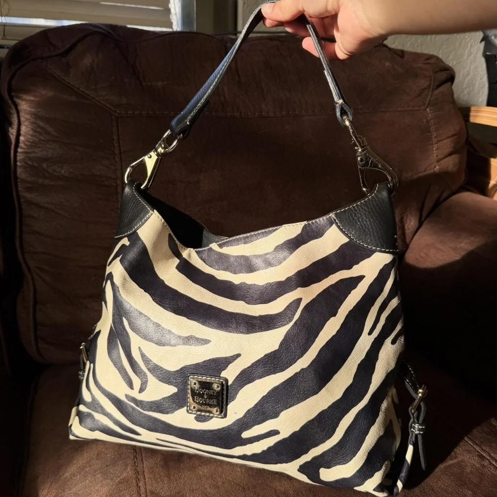 Dooney & Bourke Zebra Pattern Shoulder Bag - Picture 1 of 4